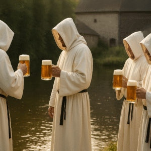 Mönche mit Klosterbier