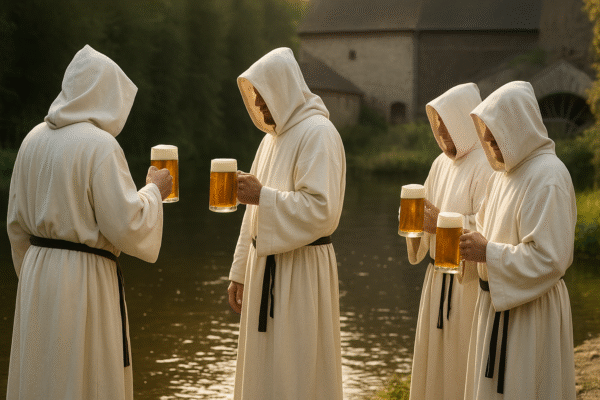 Mönche mit Klosterbier